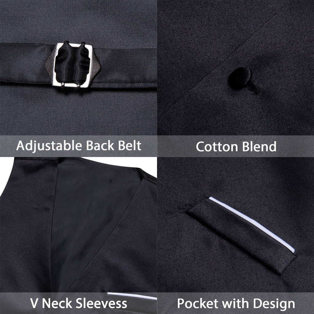 GentCrest Black Solid Vest - Image 4
