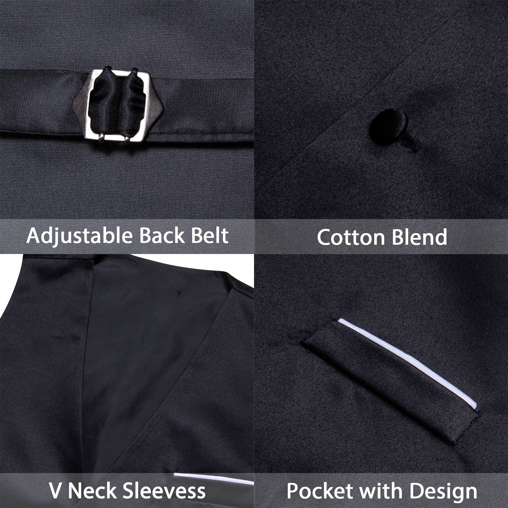 GentCrest Black Solid Vest - Image 4