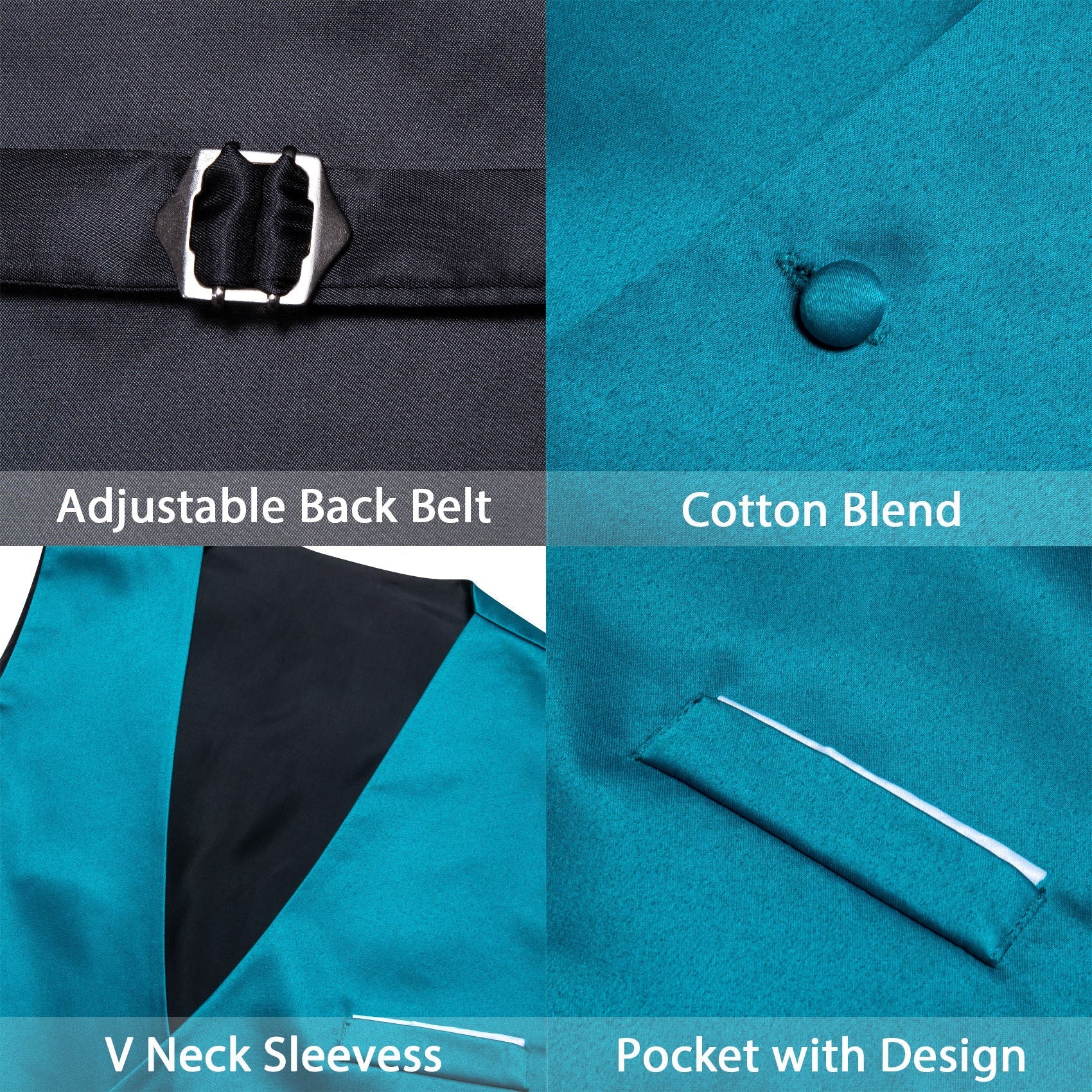 GentCrest Blue Solid Vest - Image 5