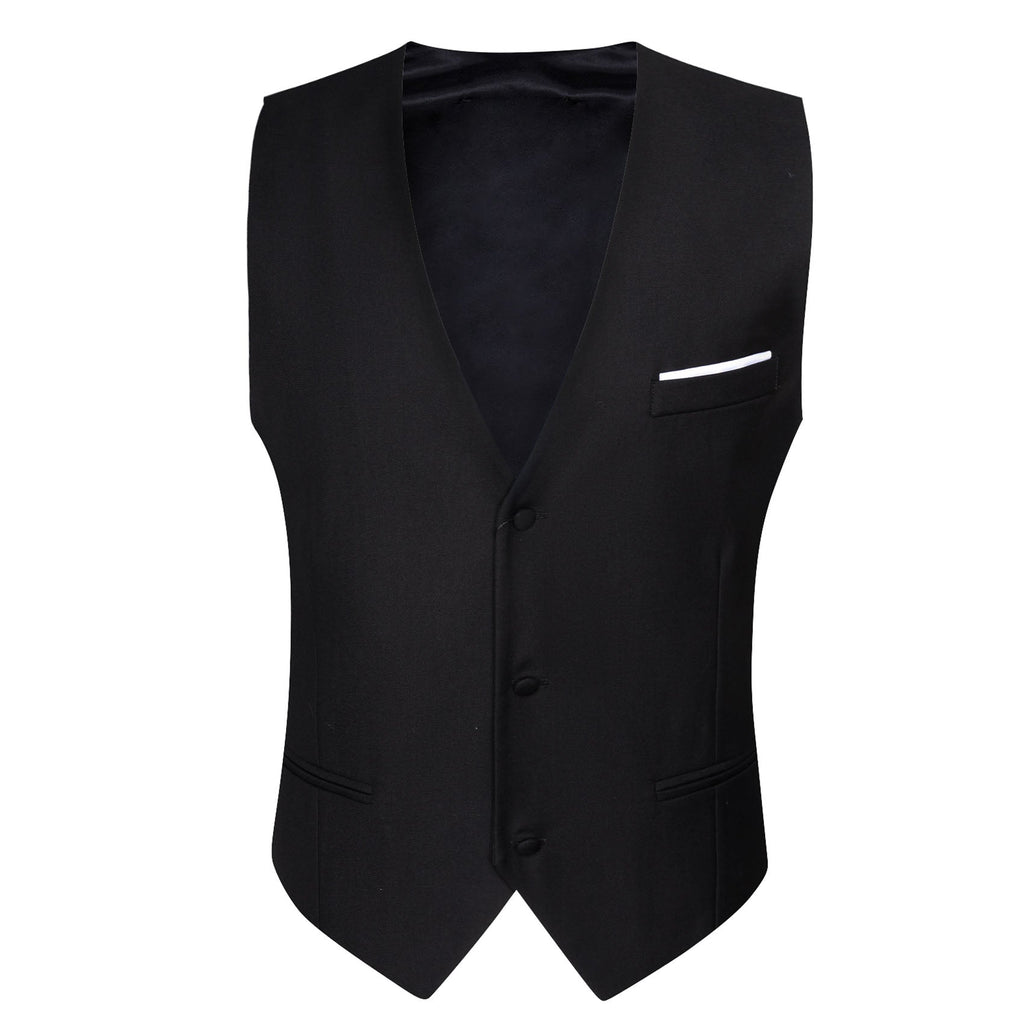 GentCrest Black Solid Vest - Image 1