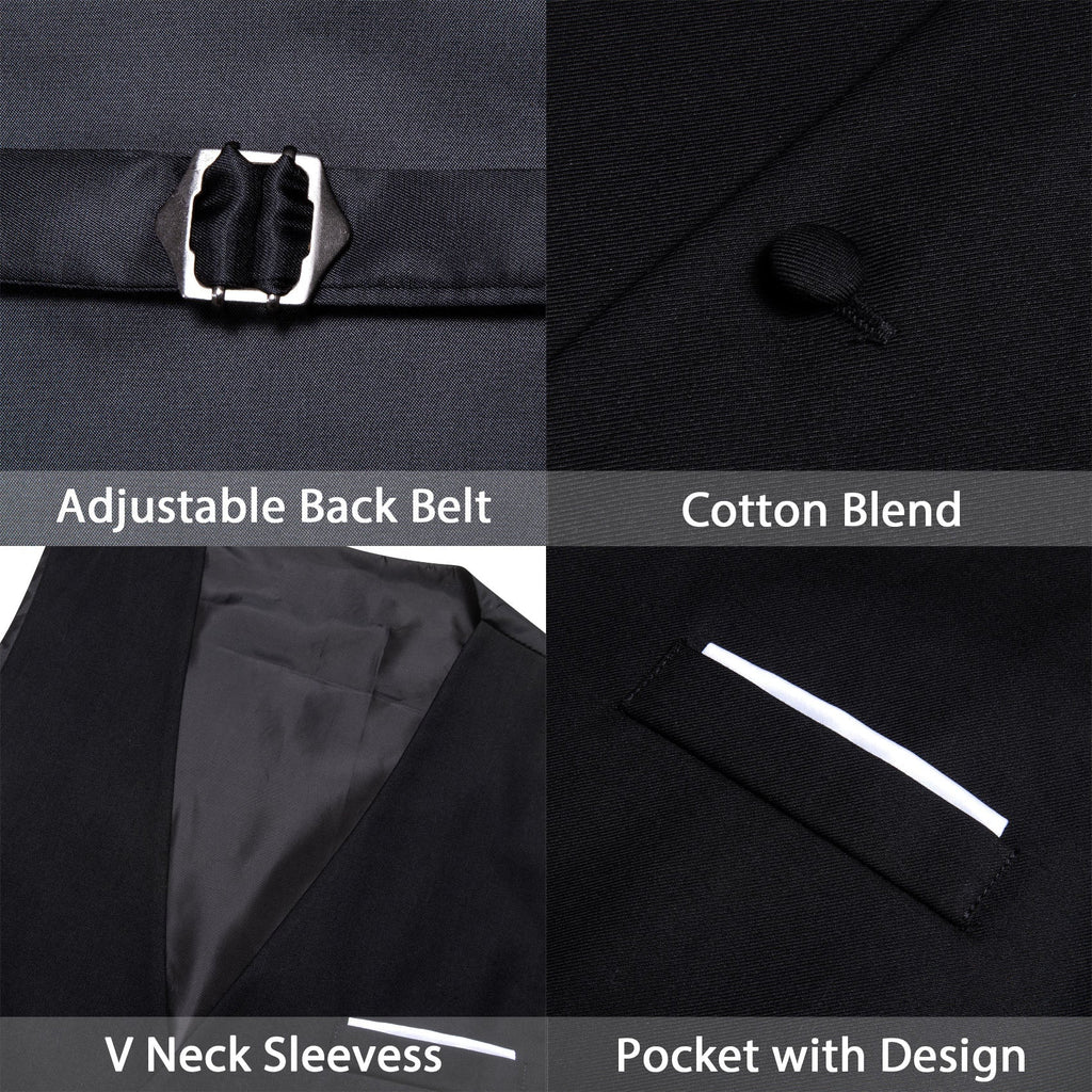 GentCrest Black Solid Vest - Image 4