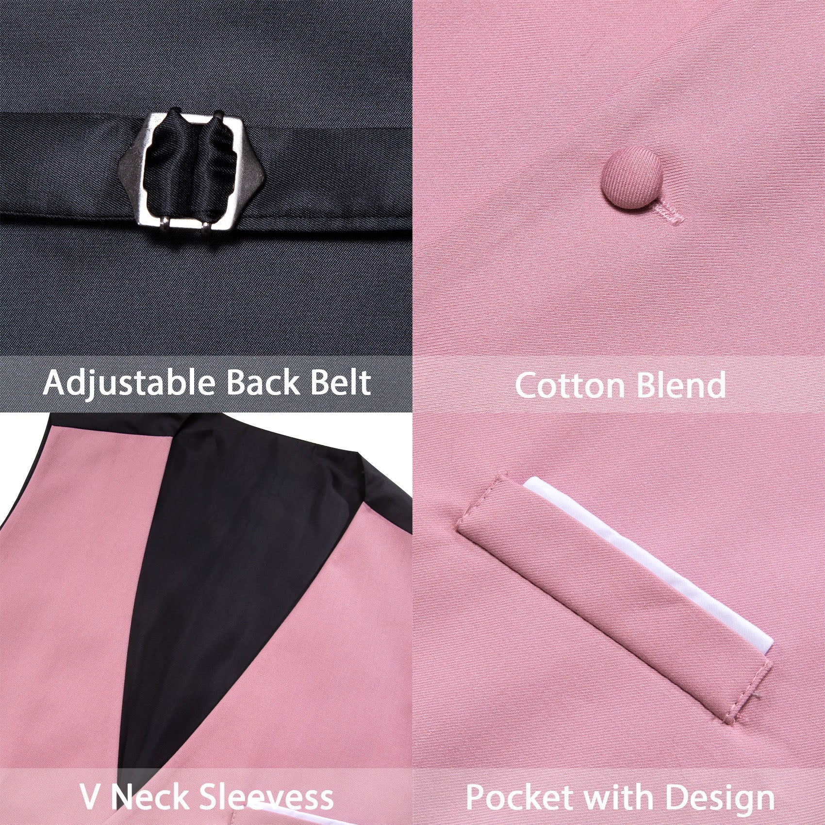 GentCrest Pink Solid Vest - Image 4