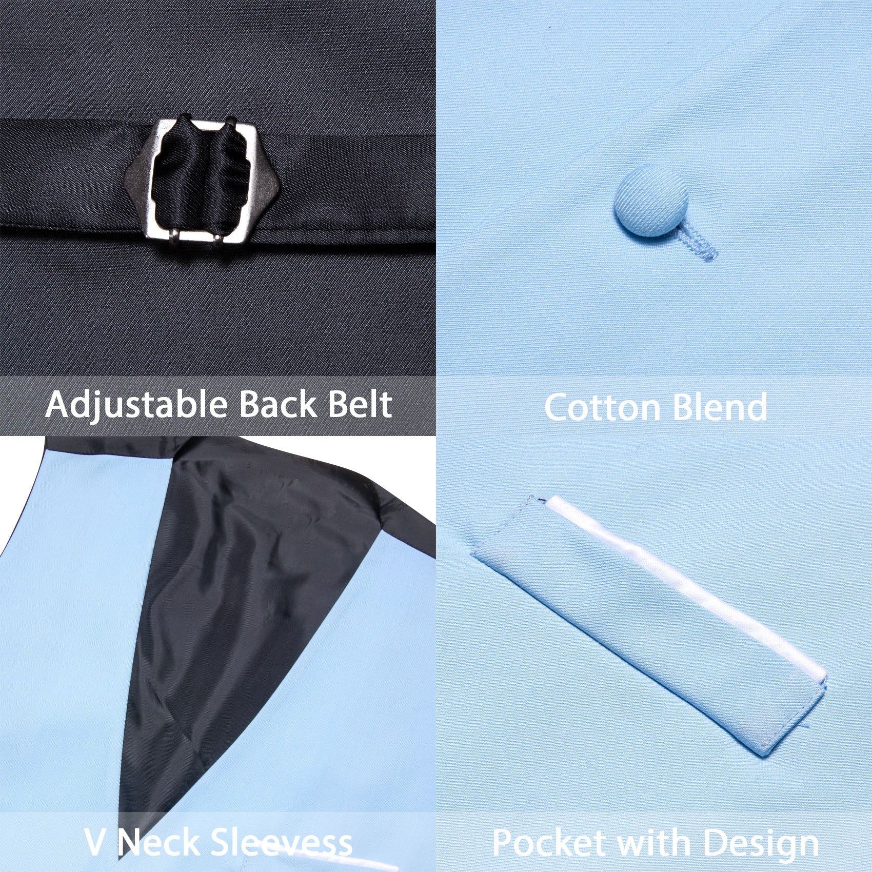 GentCrest Blue Solid Vest - Image 4