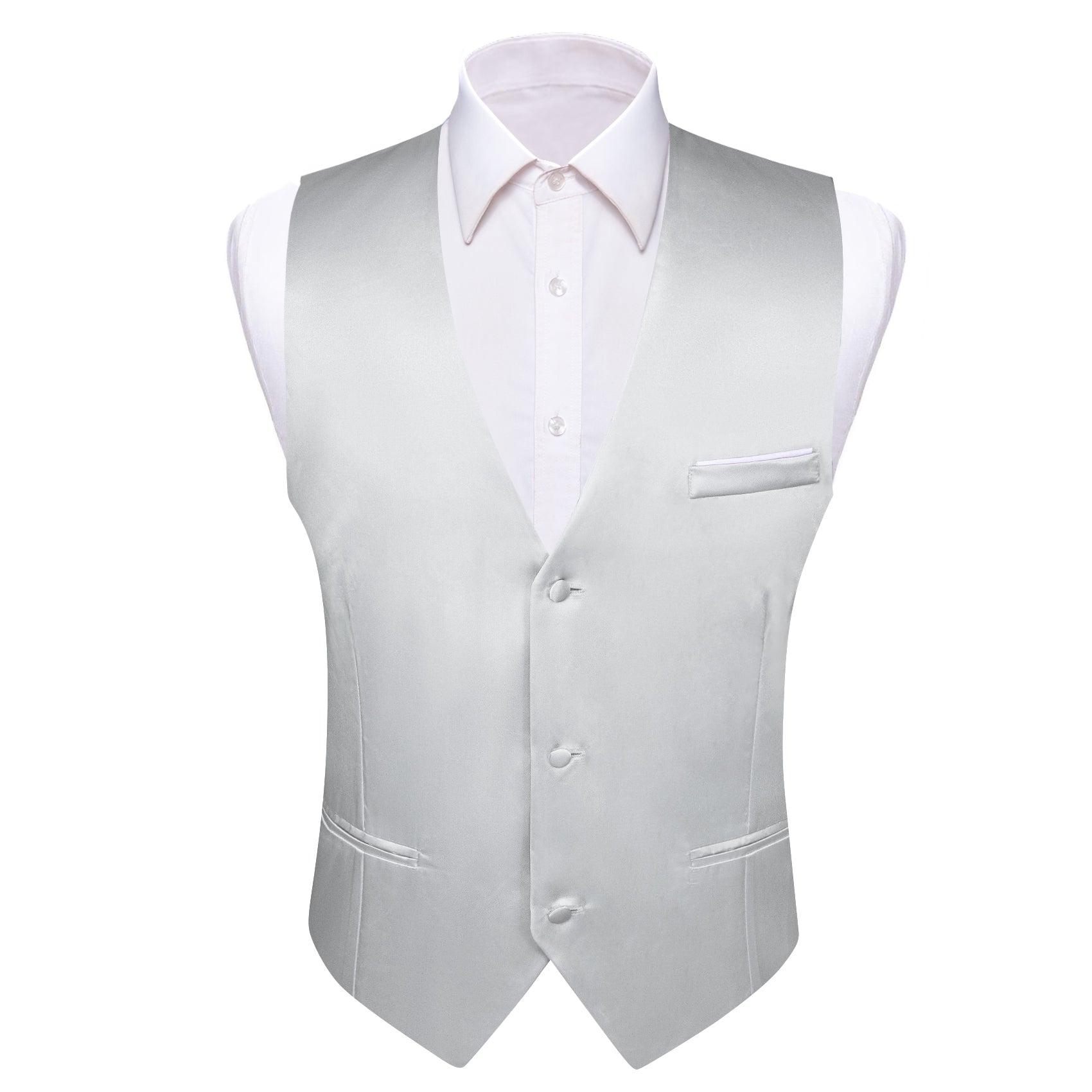 GentCrest Silver Solid Vest - Image 1