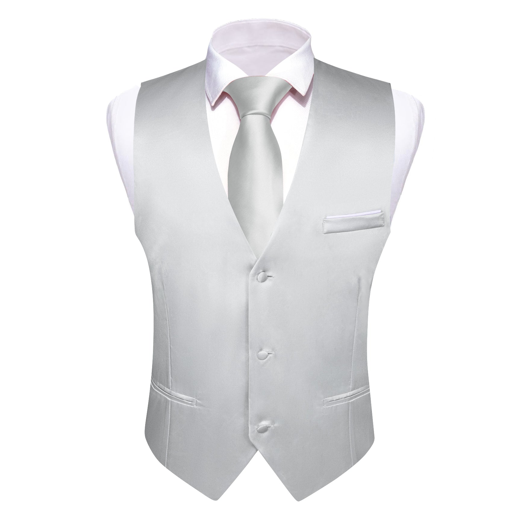 GentCrest Silver Solid Vest - Image 2