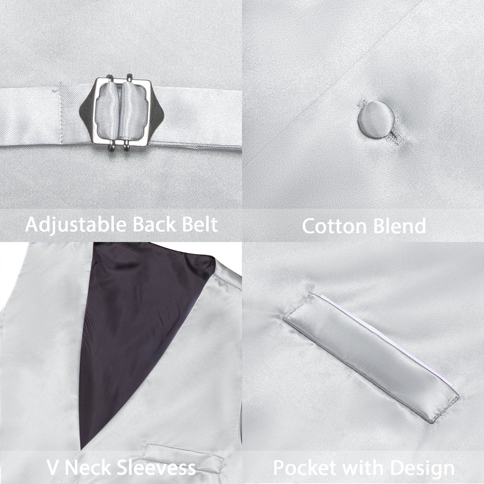 GentCrest Silver Solid Vest - Image 4