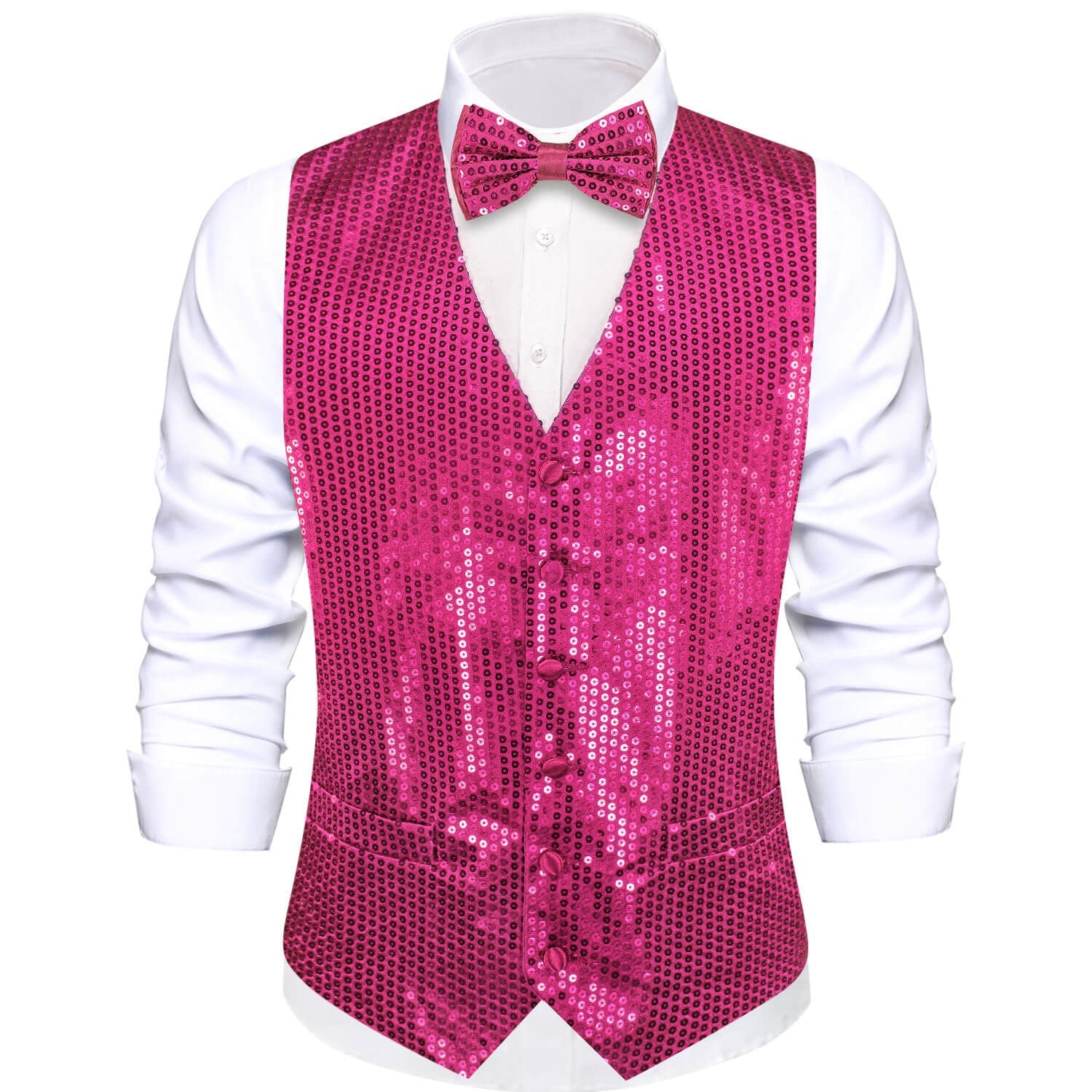 GentCrest Pink Sequin Vest Set - Image 1