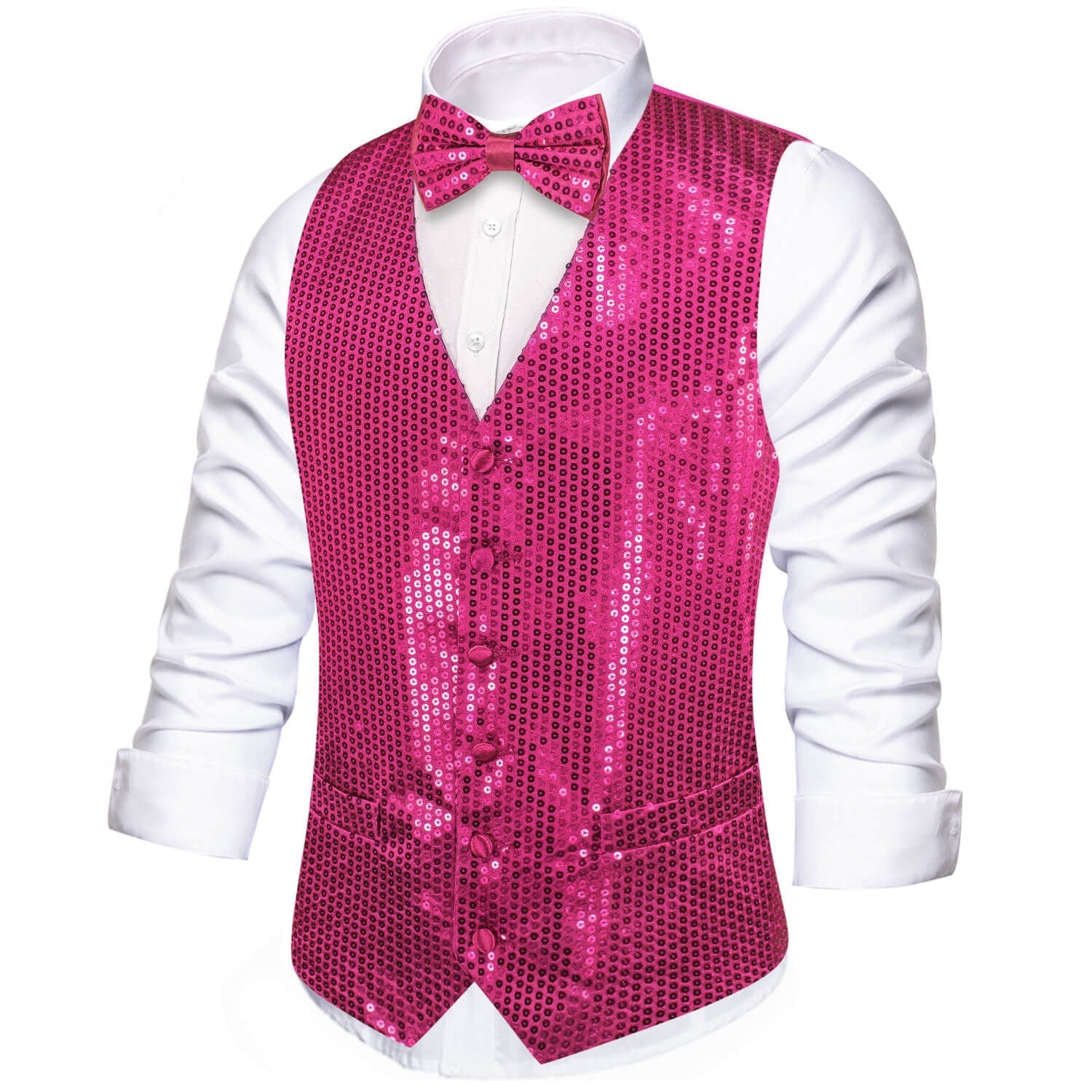 GentCrest Pink Sequin Vest Set - Image 2