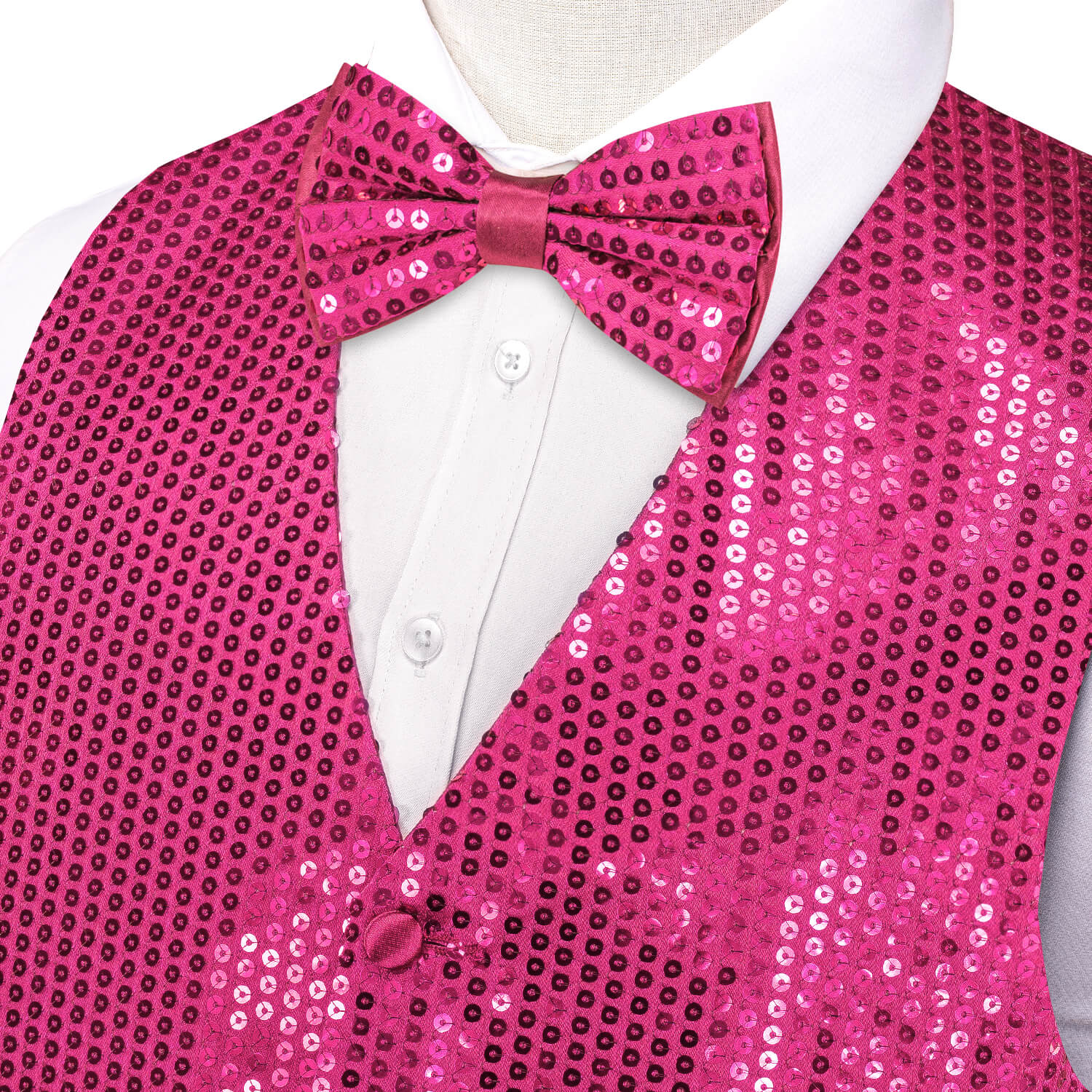 GentCrest Pink Sequin Vest Set - Image 3