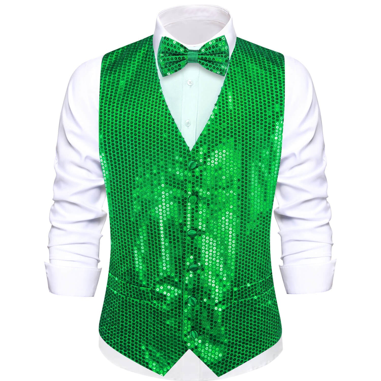GentCrest Green Sequin Vest Set - Image 1