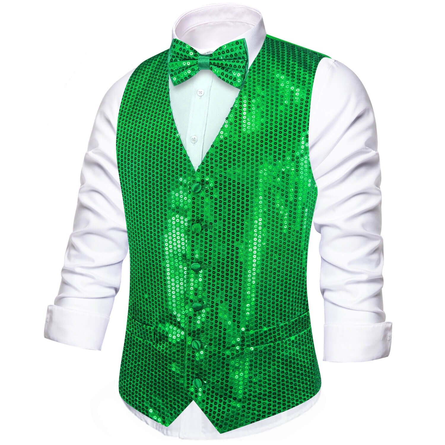 GentCrest Green Sequin Vest Set - Image 2
