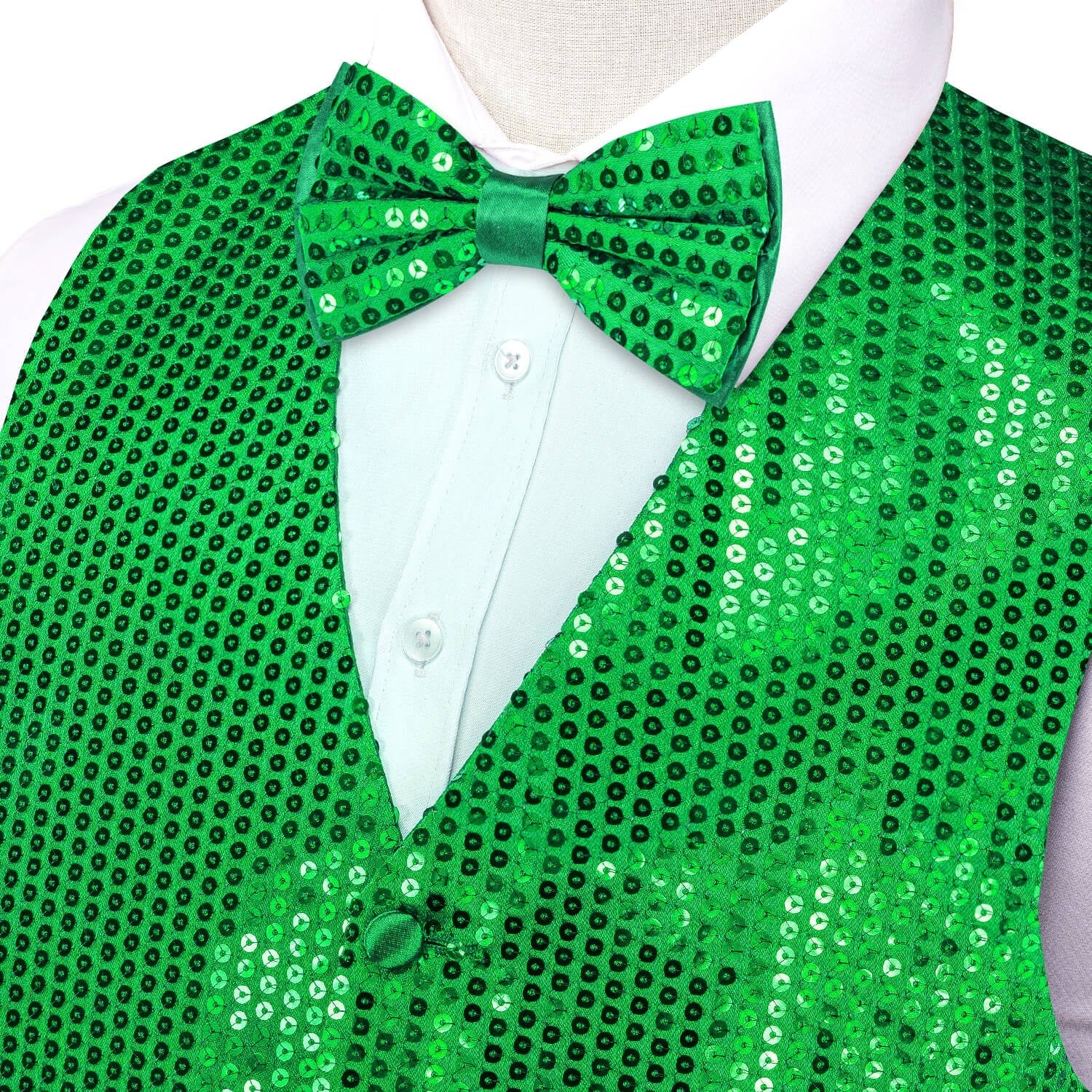 GentCrest Green Sequin Vest Set - Image 3
