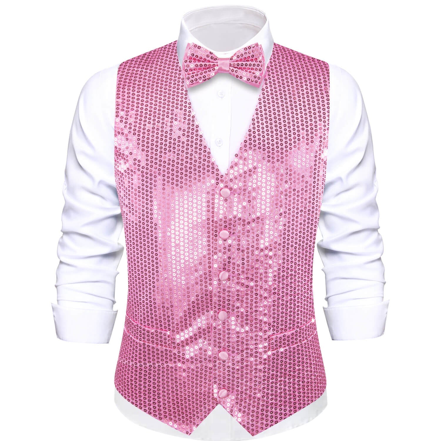 GentCrest Pink Sequin Vest Set - Image 1