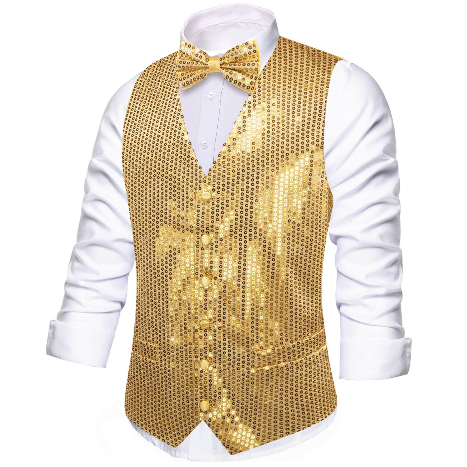 GentCrest Gold Sequin Vest Set - Image 2