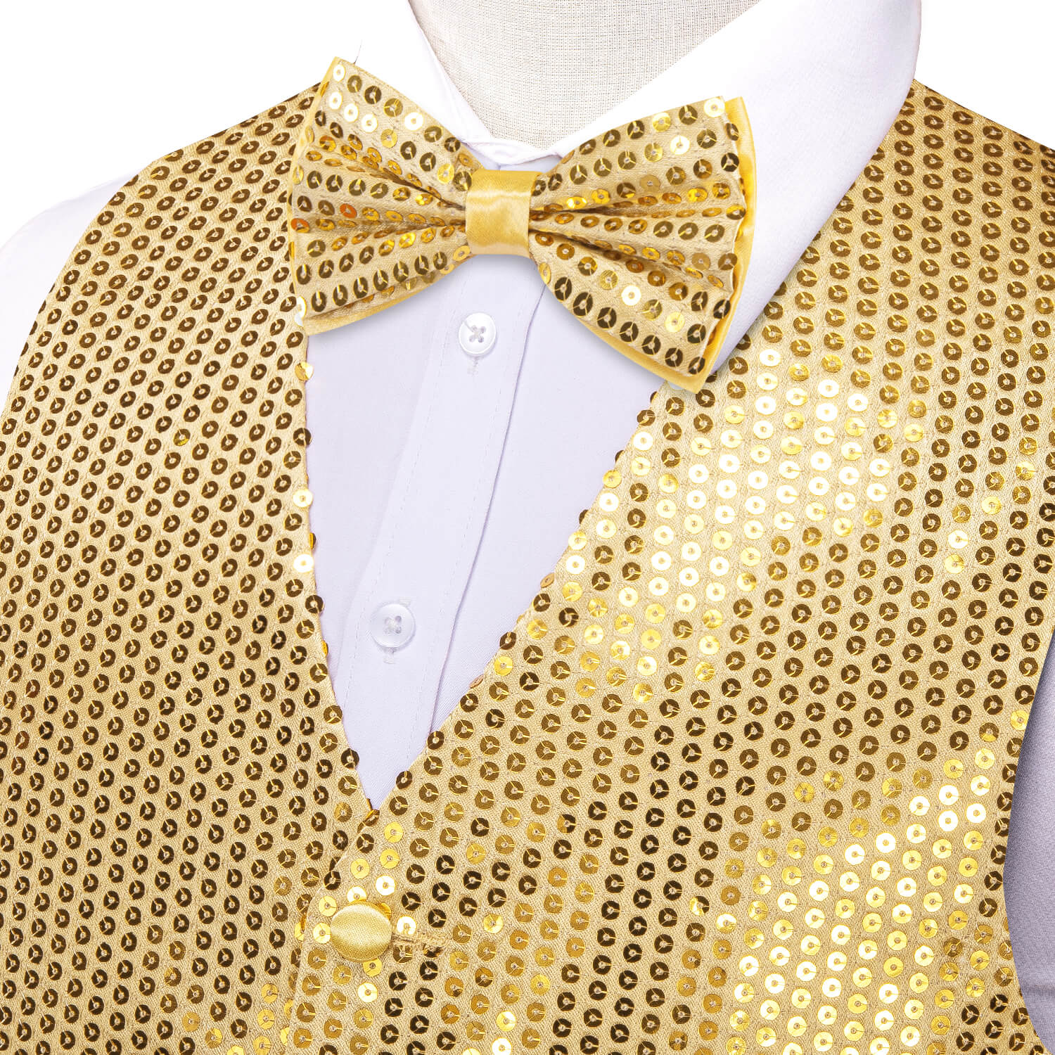 GentCrest Gold Sequin Vest Set - Image 3