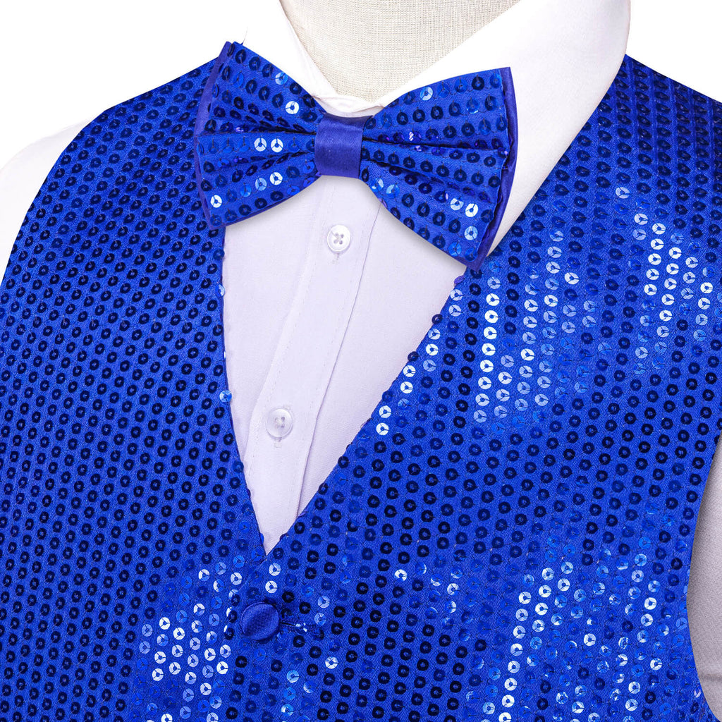 GentCrest Blue Sequin Vest Set - Image 3