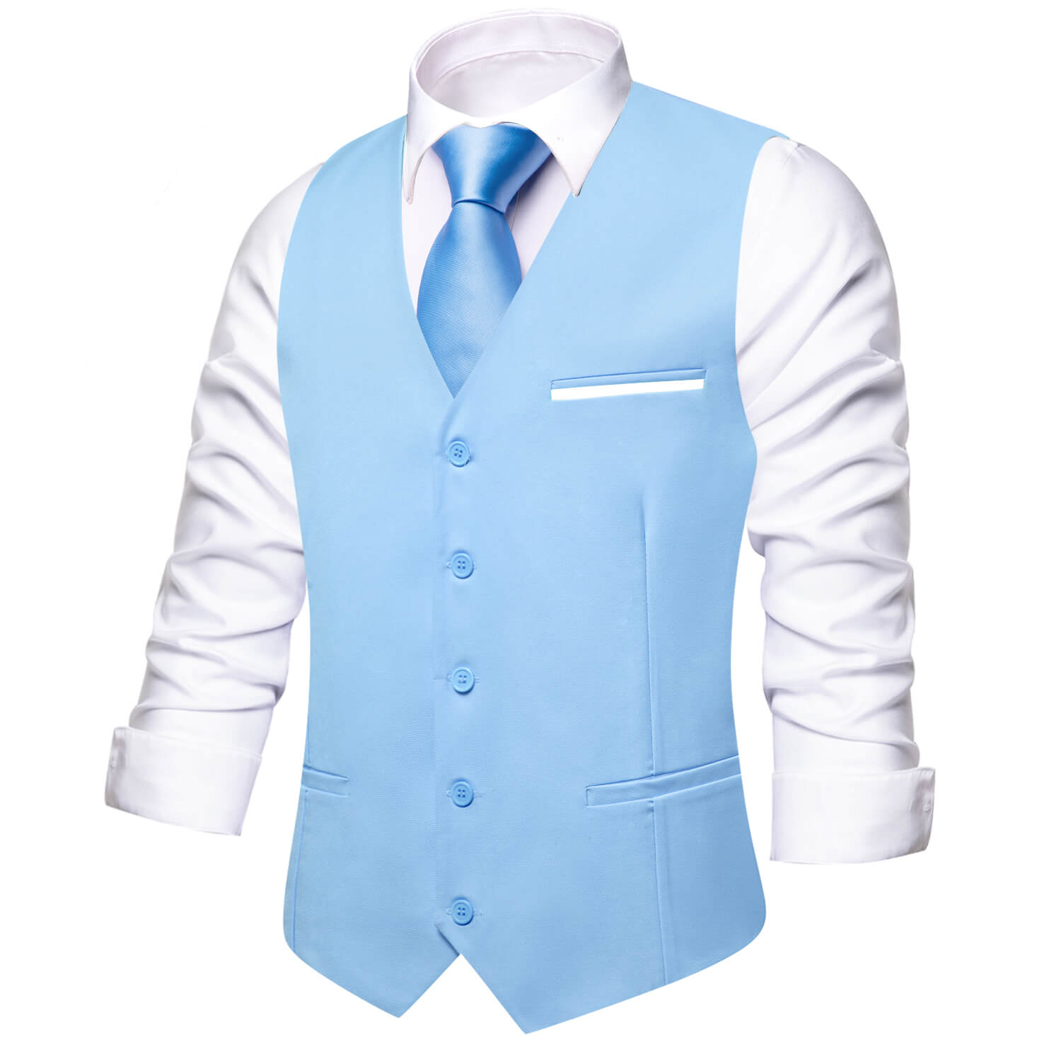 GentCrest Blue Solid Vest - Image 2