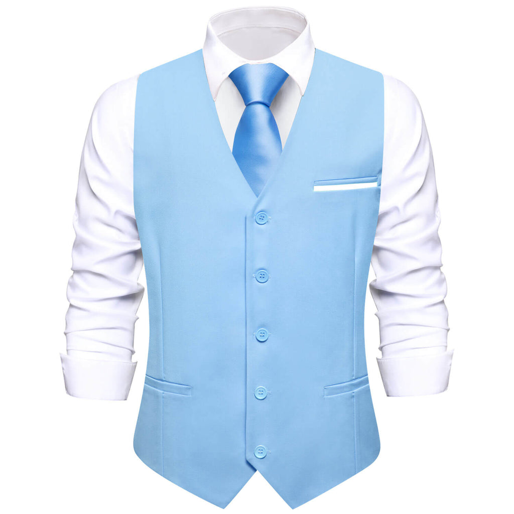 GentCrest Blue Solid Vest - Image 1