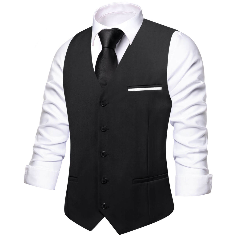 GentCrest Black Solid Vest - Image 2
