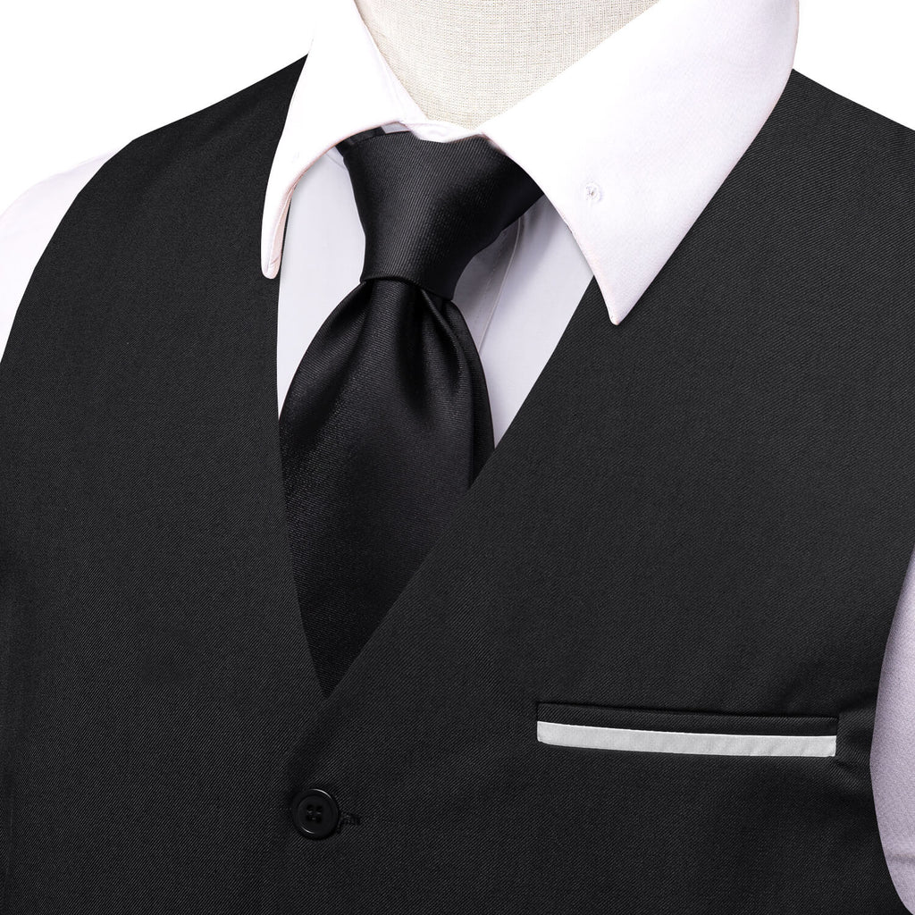 GentCrest Black Solid Vest - Image 3