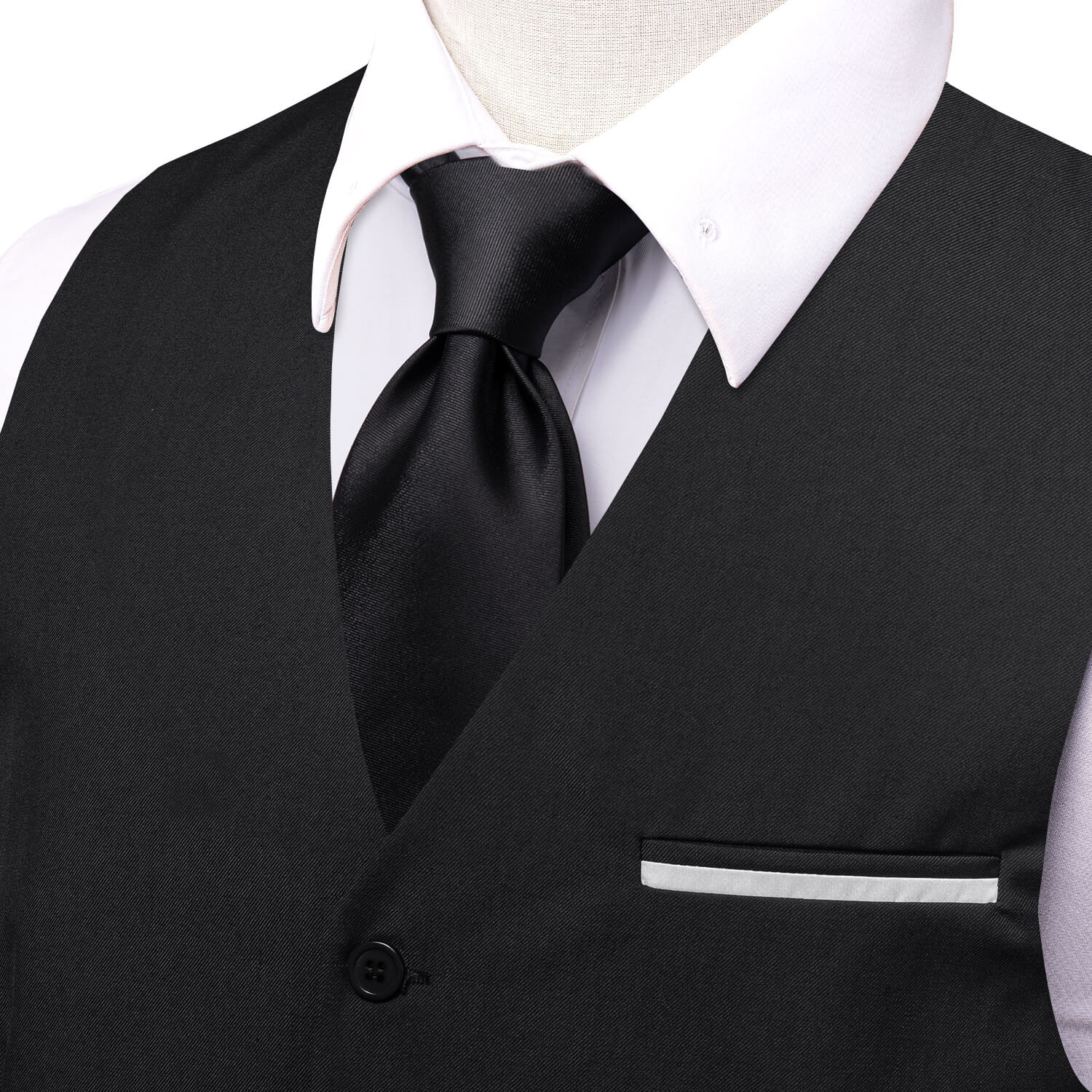 GentCrest Black Solid Vest - Image 3