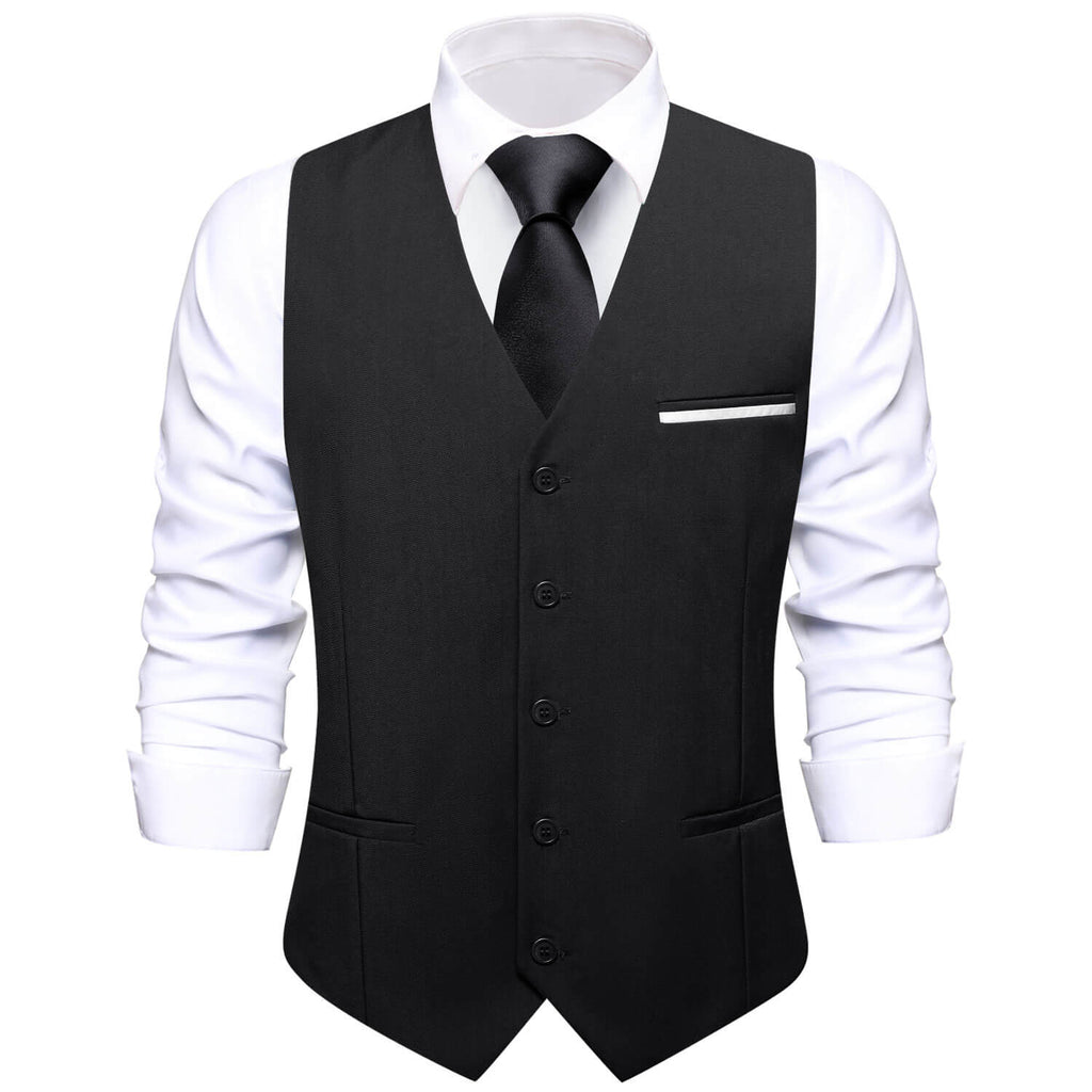 GentCrest Black Solid Vest - Image 1