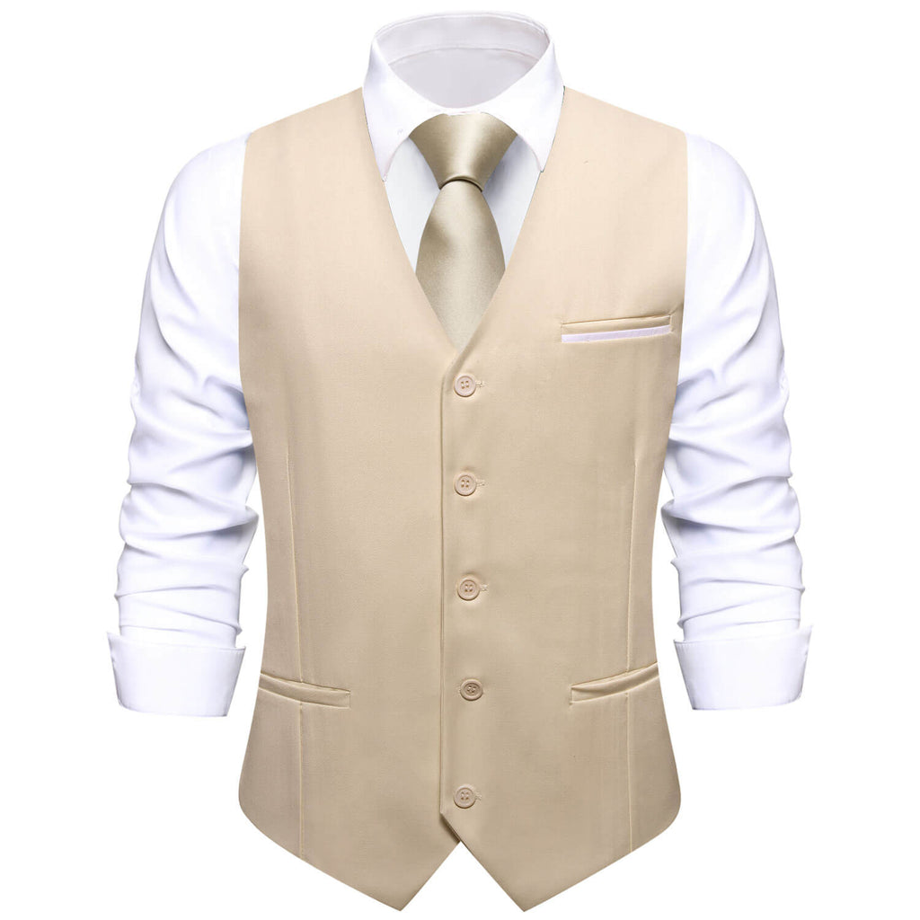 GentCrest Champagne Solid Vest - Image 1