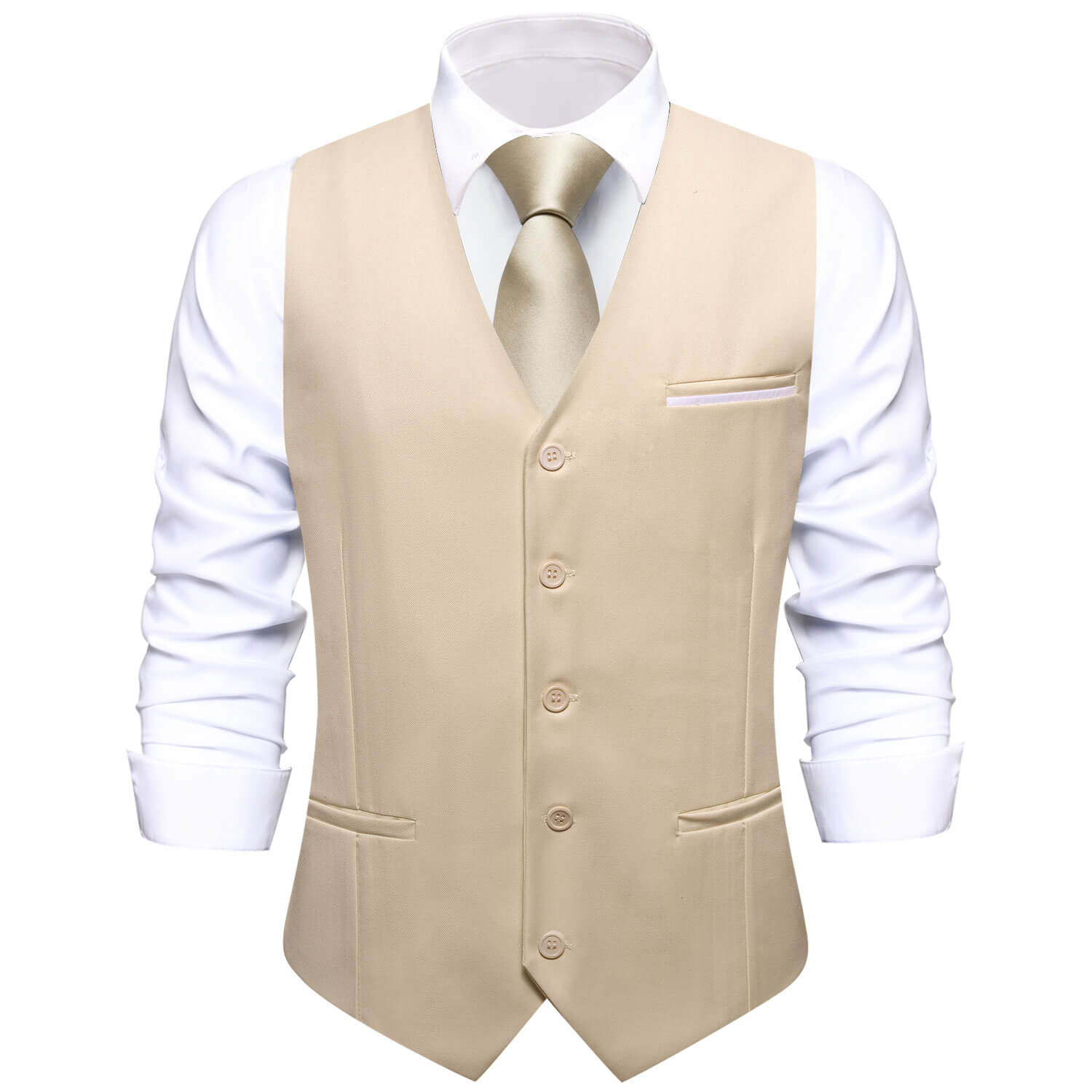 GentCrest Champagne Solid Vest - Image 1