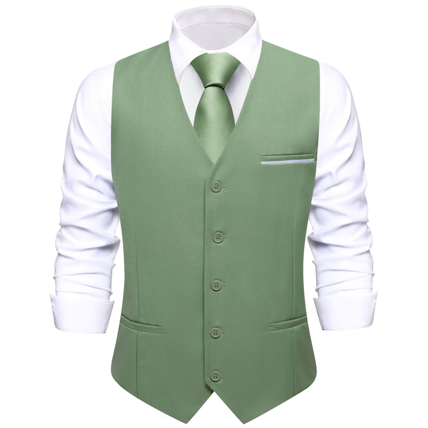 GentCrest Green Solid Vest - Image 1