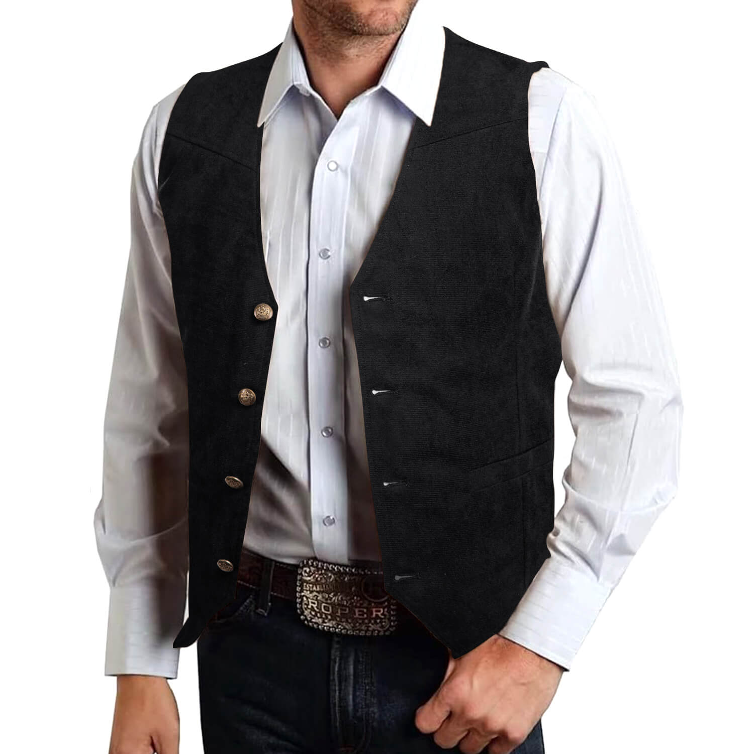 GentCrest Black Solid Vest Set - Image 2