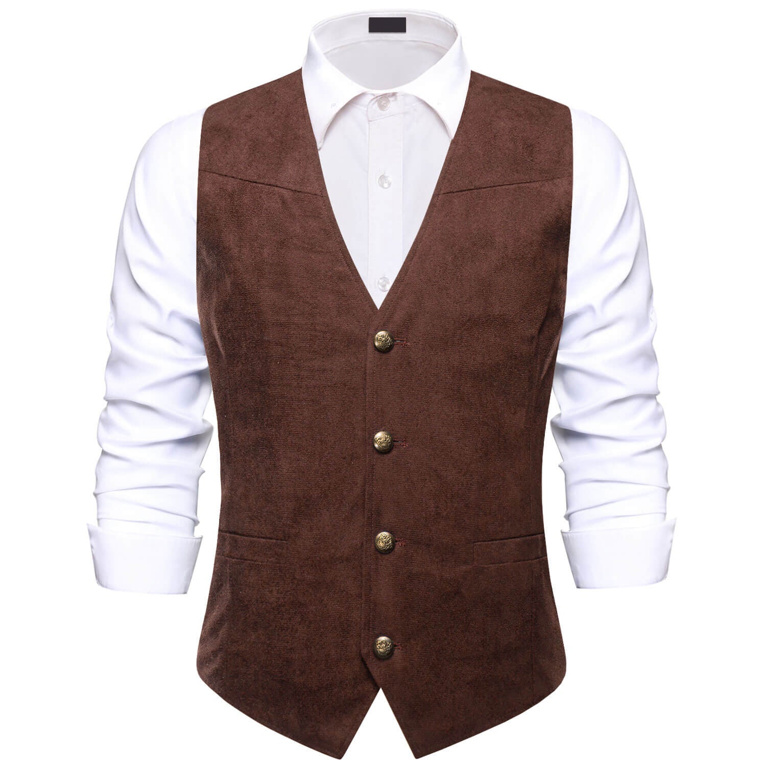 GentCrest Brown Solid Vest Set - Image 1