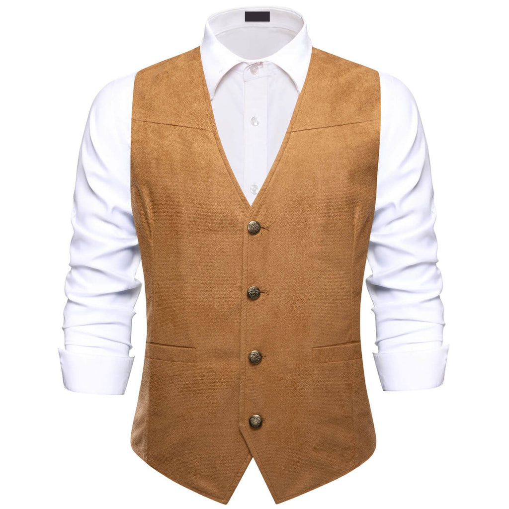 GentCrest Brown Solid Vest Set - Image 1
