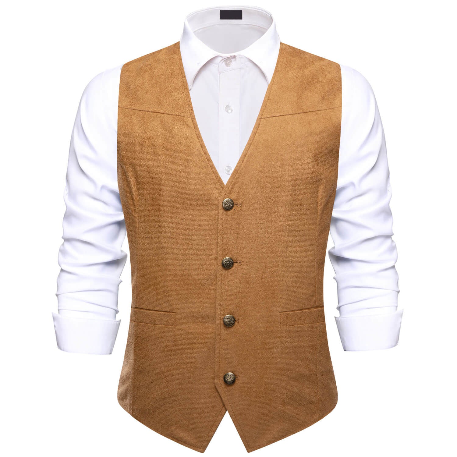 GentCrest Brown Solid Vest Set - Image 1