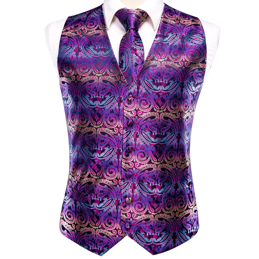 GentCrest Purple Paisley Vest Set - Image 4