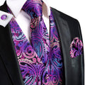 GentCrest Purple Paisley Vest Set - Image 1