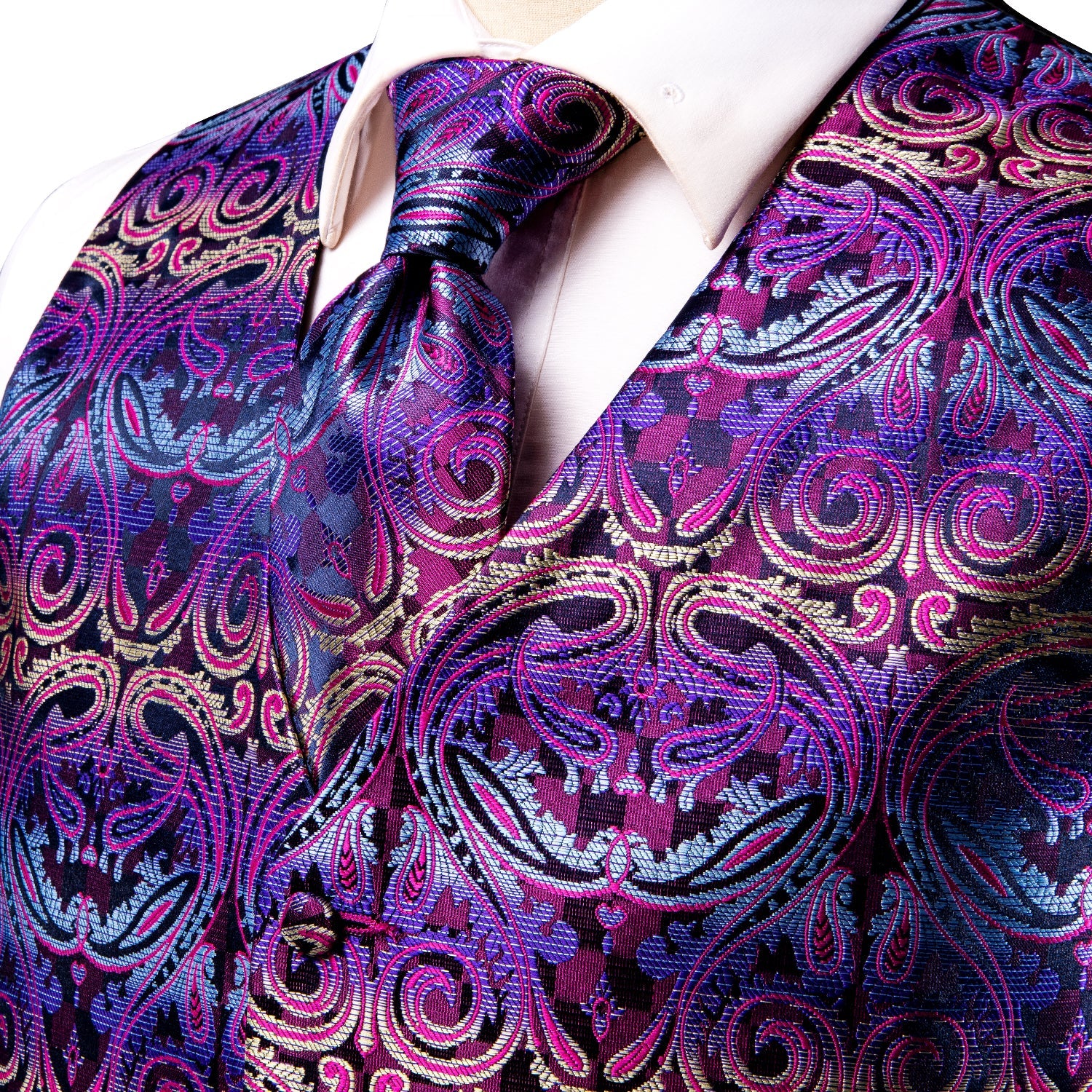 GentCrest Purple Paisley Vest Set - Image 2