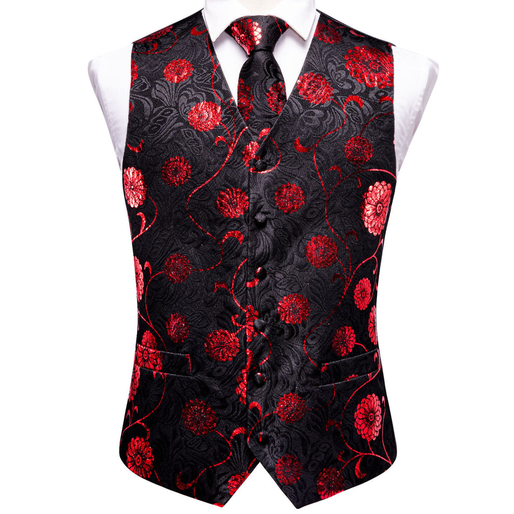 GentCrest Black Floral Vest Set - Image 5