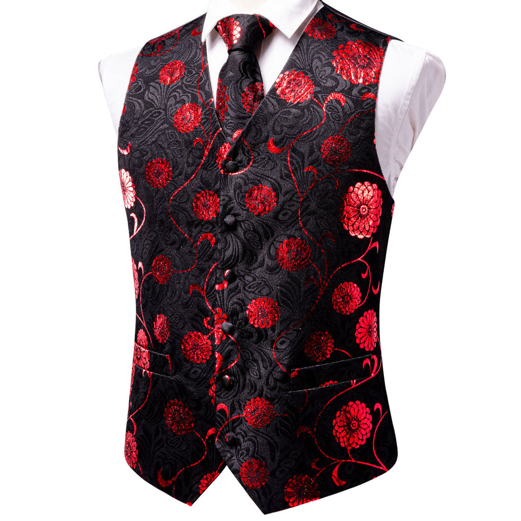 GentCrest Black Floral Vest Set - Image 4