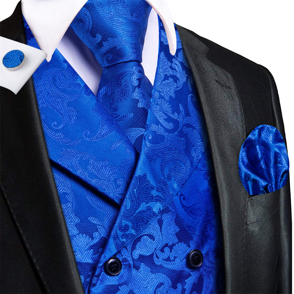 GentCrest Blue Paisley Vest Set - Image 1