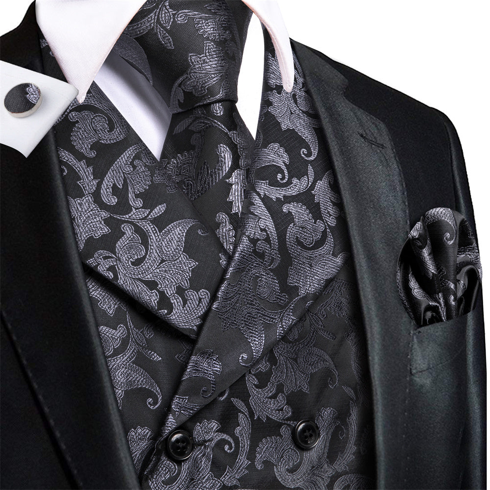 GentCrest Black Paisley Vest Set - Image 1