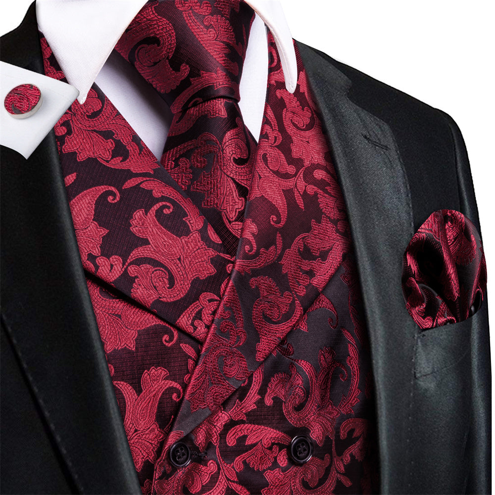 GentCrest Black Floral Vest Set - Image 3