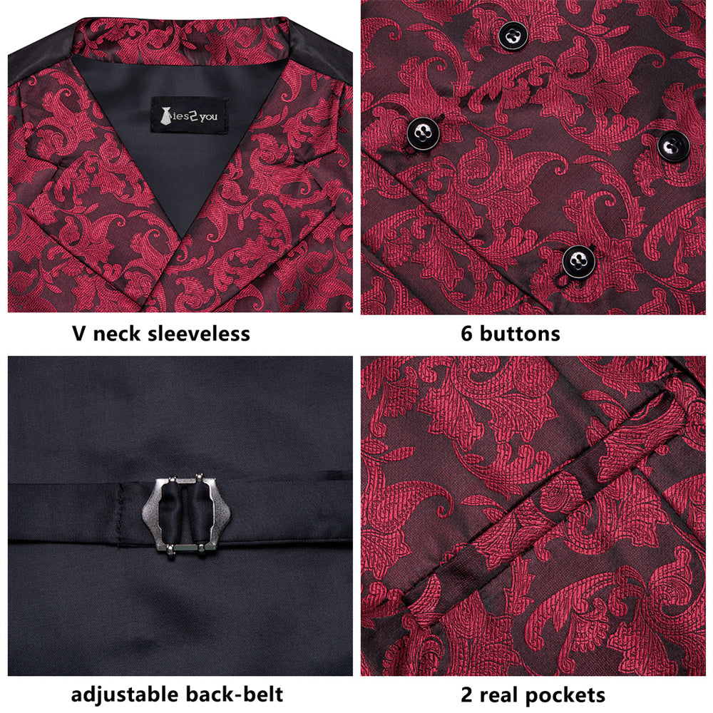 GentCrest Black Floral Vest Set - Image 2