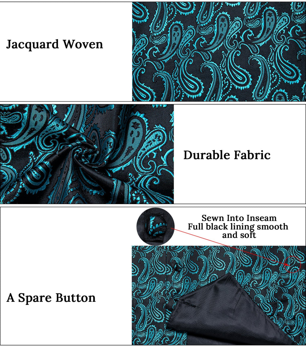 GentCrest Black Paisley Vest Set - Image 8