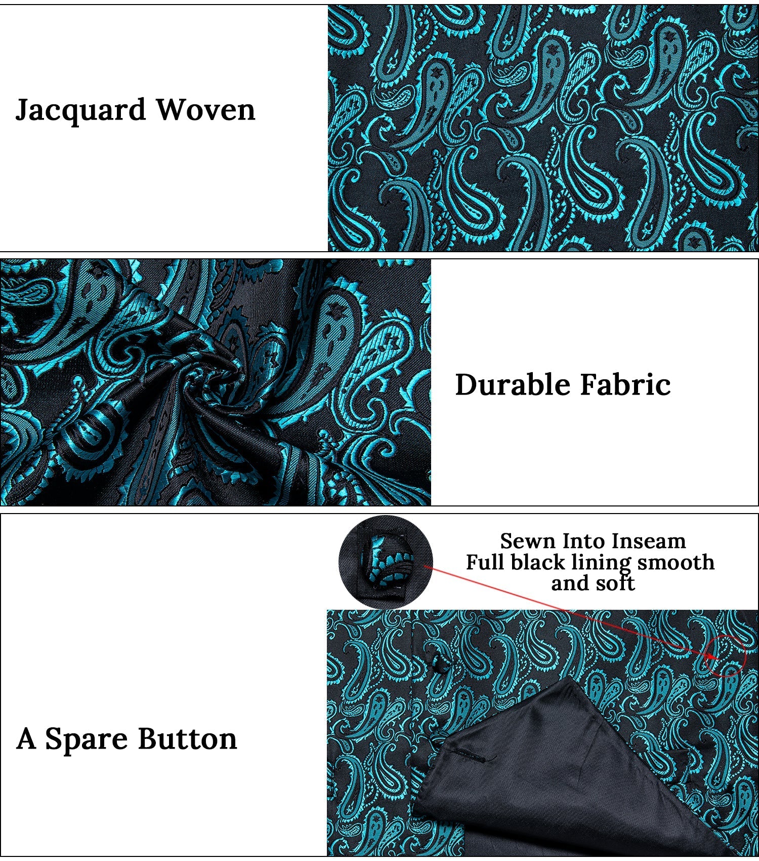 GentCrest Black Paisley Vest Set - Image 8