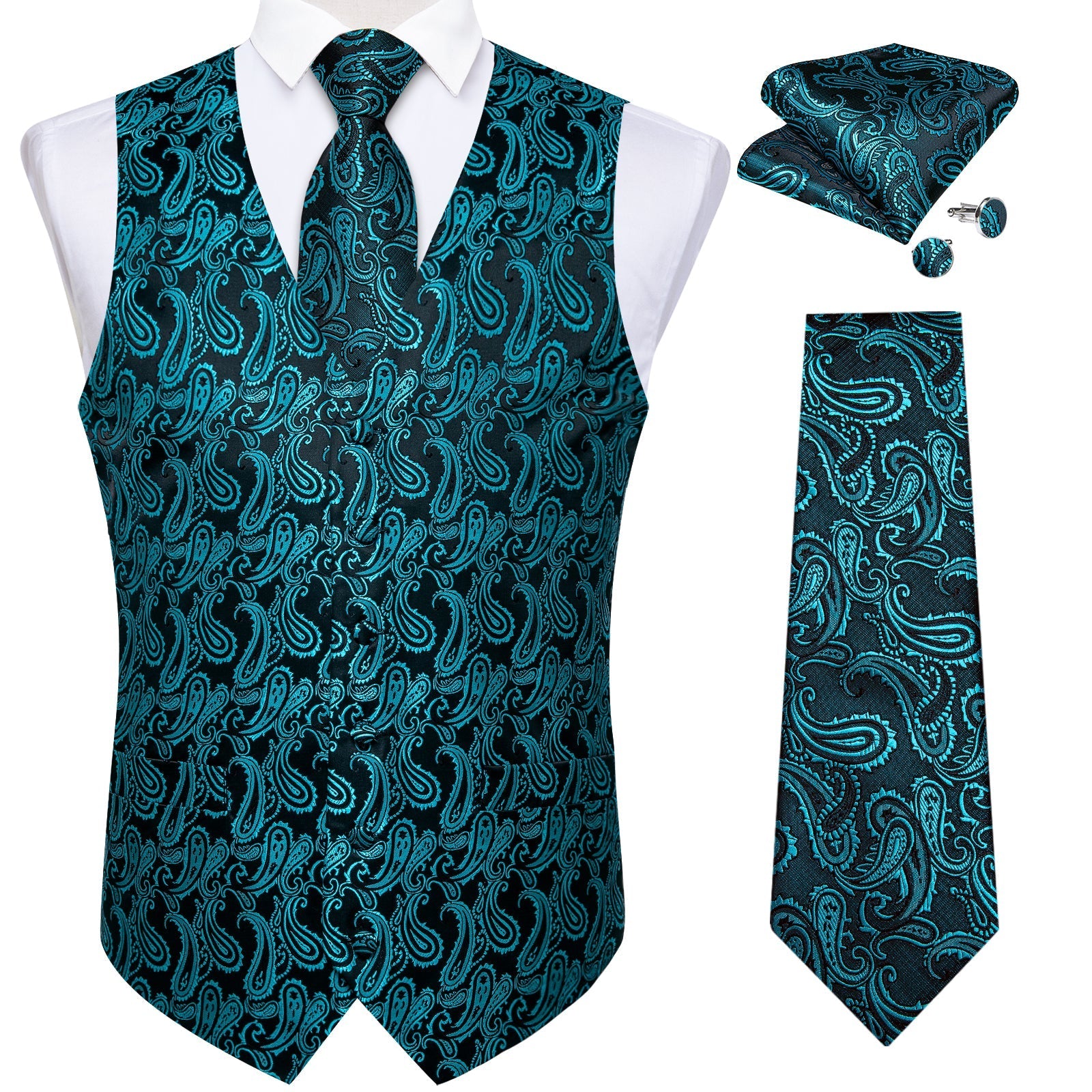 GentCrest Black Paisley Vest Set - Image 2