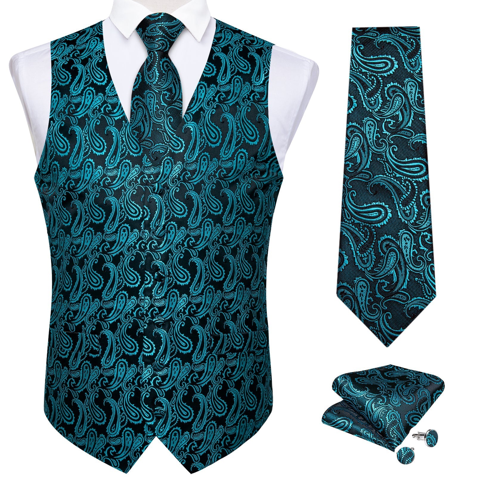 GentCrest Black Paisley Vest Set - Image 3
