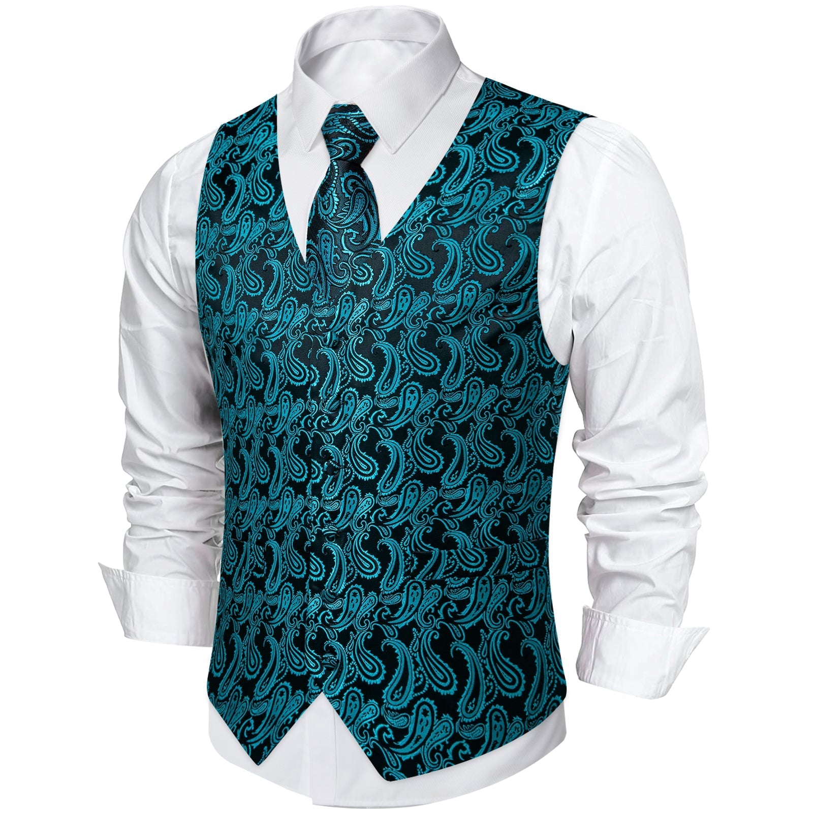 GentCrest Black Paisley Vest Set - Image 9