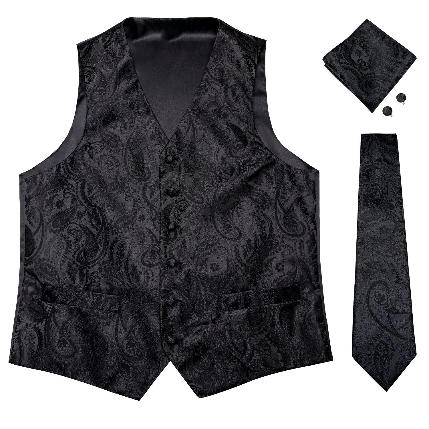 GentCrest Black Paisley Vest Set - Image 4