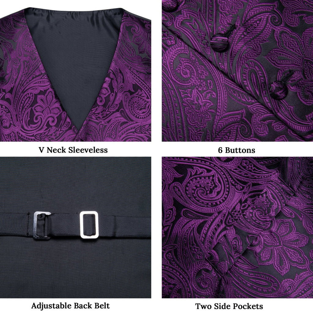 GentCrest Purple Paisley Vest Set - Image 9