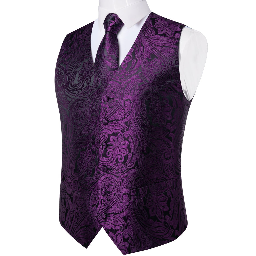 GentCrest Purple Paisley Vest Set - Image 2